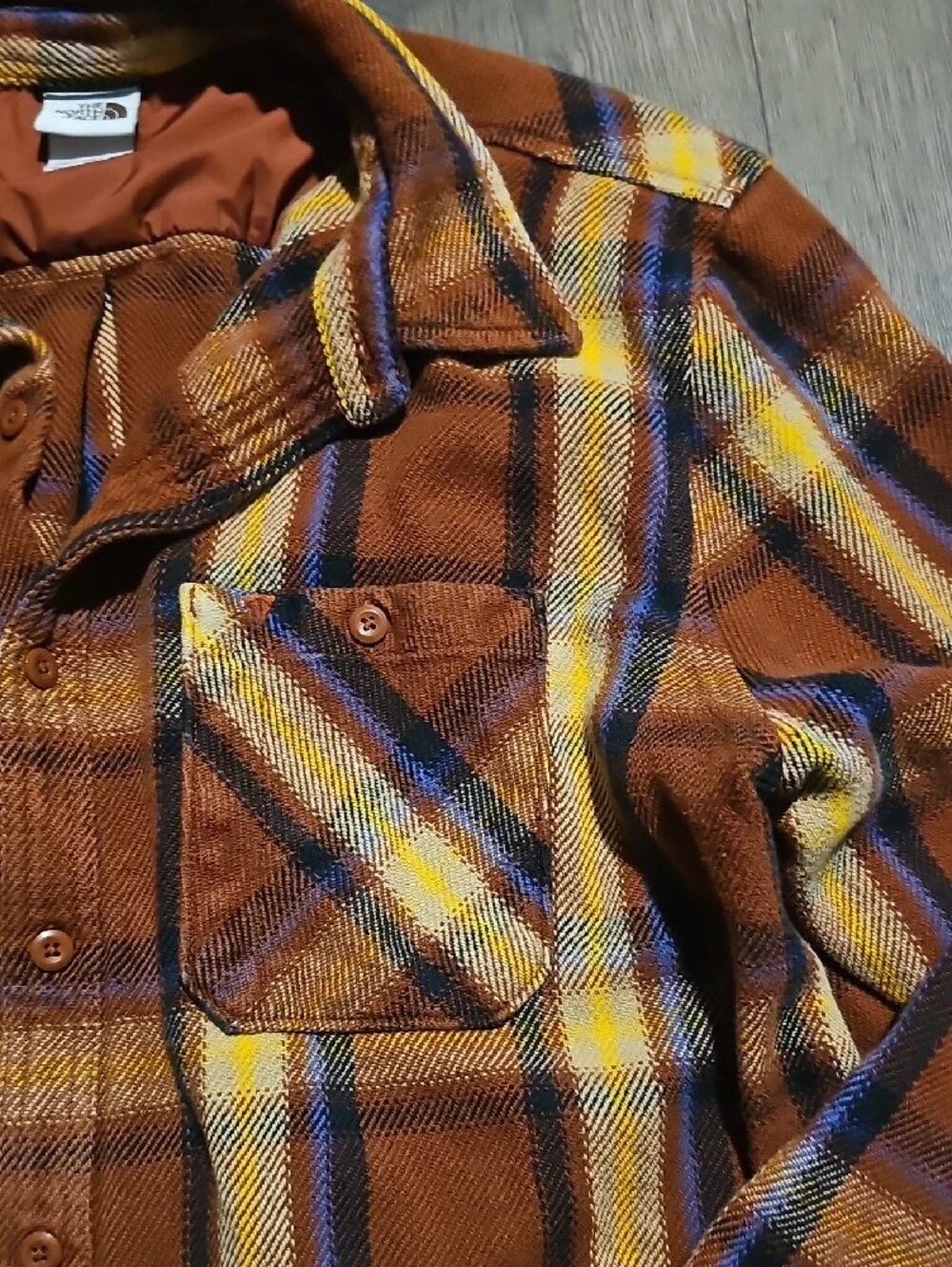 The North Face Brown Plaid Shirt Jacket  Plaid Men Xxlarge